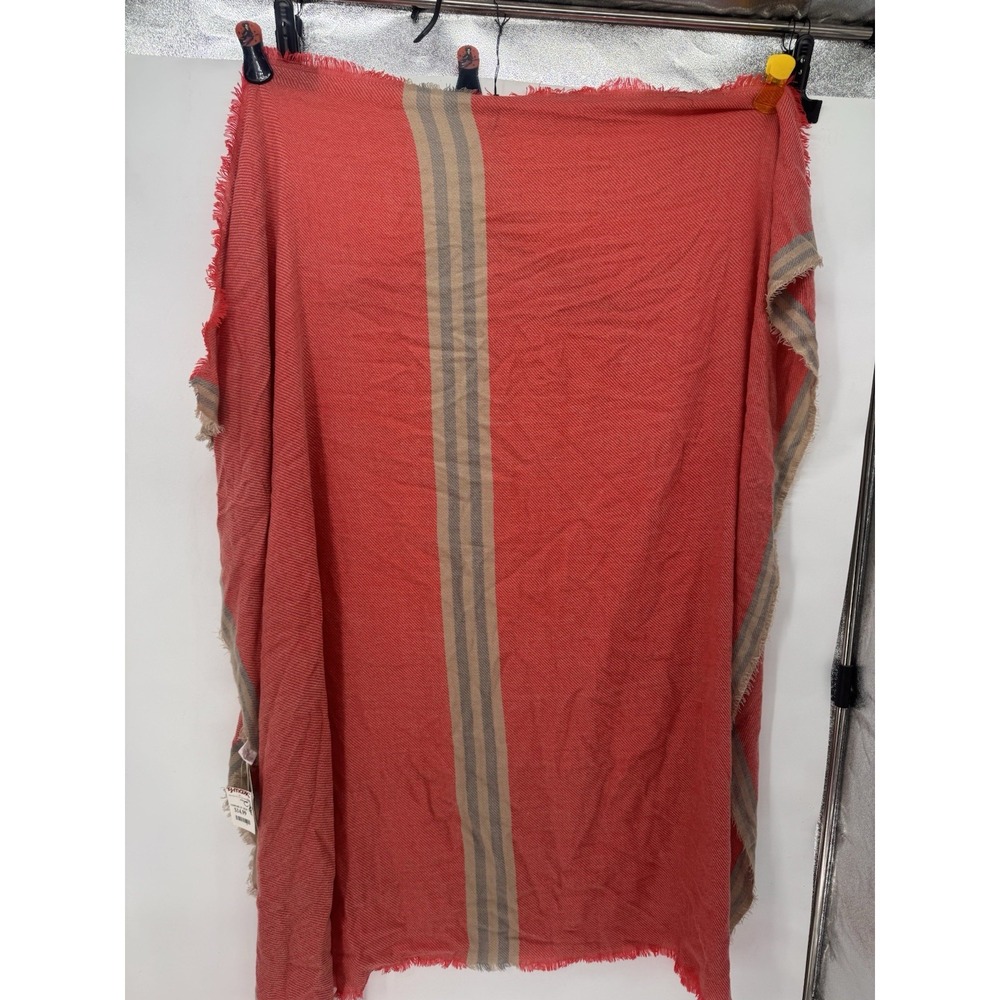 Collection 18 Coral Bay Red Plaid Blanket Scarf Wrap Shawl Fringe NWT $32 MSRP